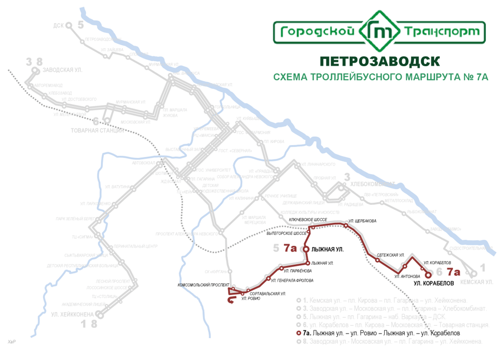 Схема маршрутов автобусов петрозаводск