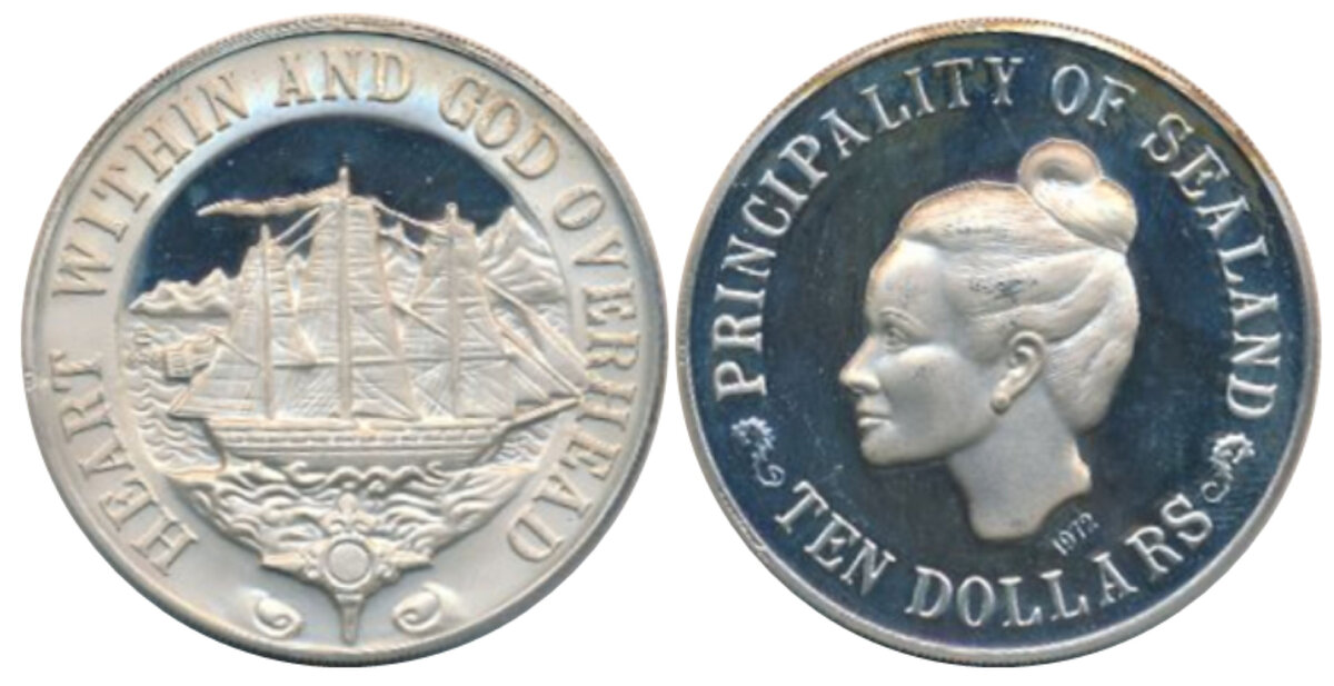 Силенд 10 долларов 1972. Фото взято на сайте Global Coins.