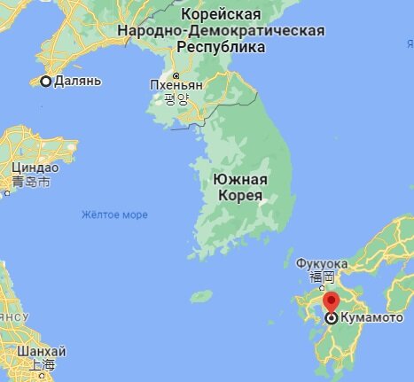 Кумамото в качестве места для содержания русских военнопленных был выбран не случайно. Если посмотреть на карту, то это сравнительно недалеко от Порт-Артура, а в проливе между островом Кюсю и Корейским полуостровом как раз находятся Цусимские острова…