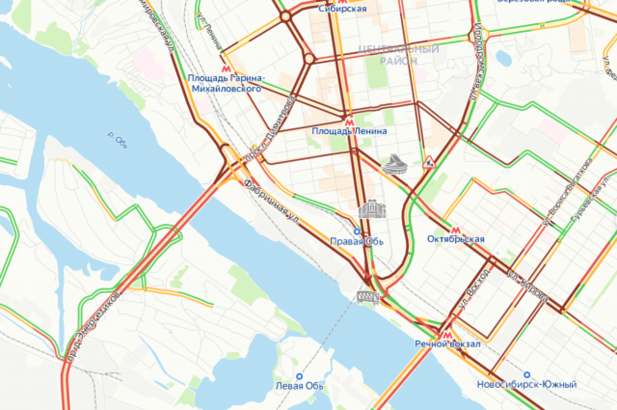 Пробки новосибирск левый берег