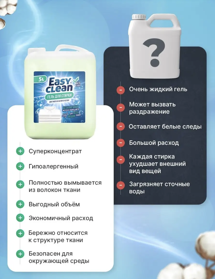 Гель для стирки easy clean