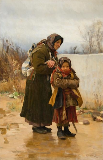 Иван Творожников. Бабушка и внучка. 1888 / Фотография с официального сайта Государственного Русского музея