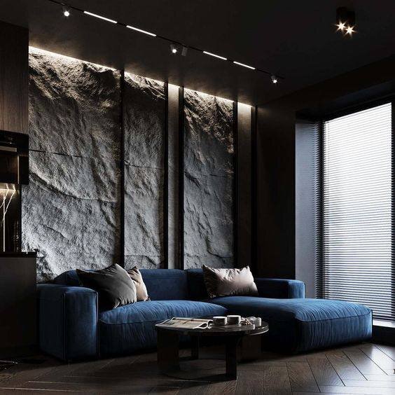 Панели из Арт бетона отделённые алюминиевой декоративной рейкой