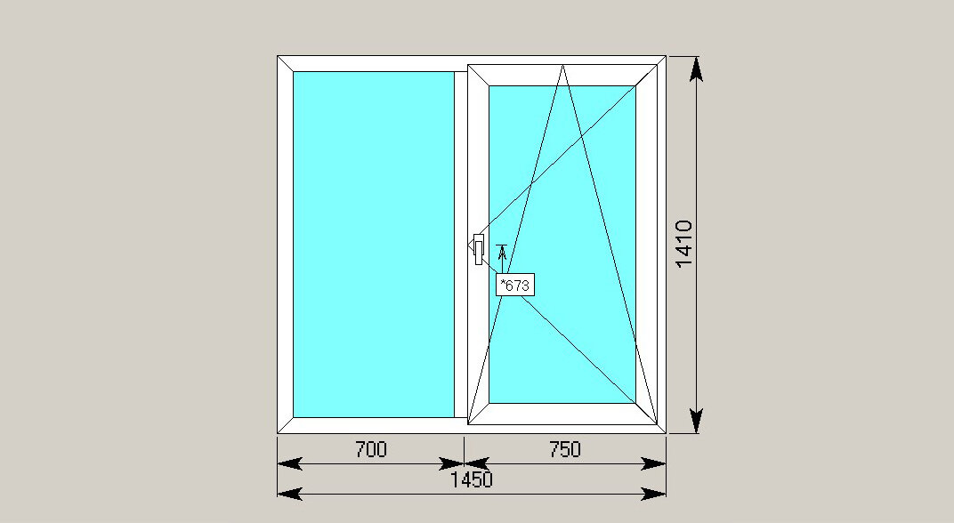 Стандартное окно ПВХ для сравнения стоимости комплектующих