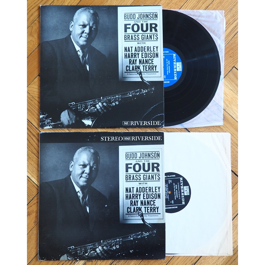 Альбом Бадда Джонсона 'Budd Johnson And The Four Brass Giants' - моно (сверху) и стерео версии