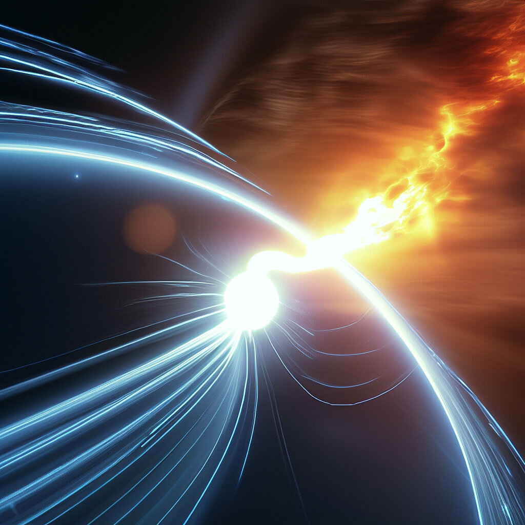 Солнечный ветер. Нейросеть Шедеврум.