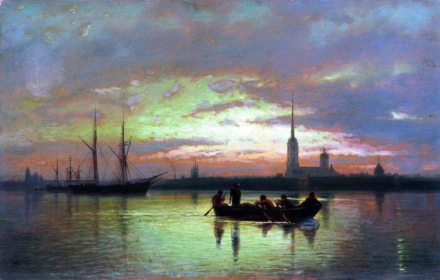 Лев Лагорио. Вид Петербурга лунной ночью