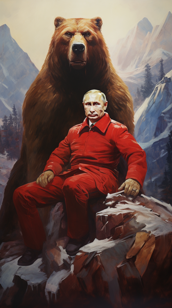    Ну, тут понятно — медведь, это как бы аллегория на Россию