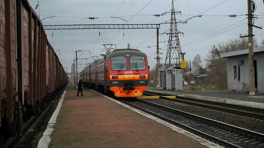 Электропоезд ЭД9М-0216. Покатушки от Алтайской до Депо+отправление.