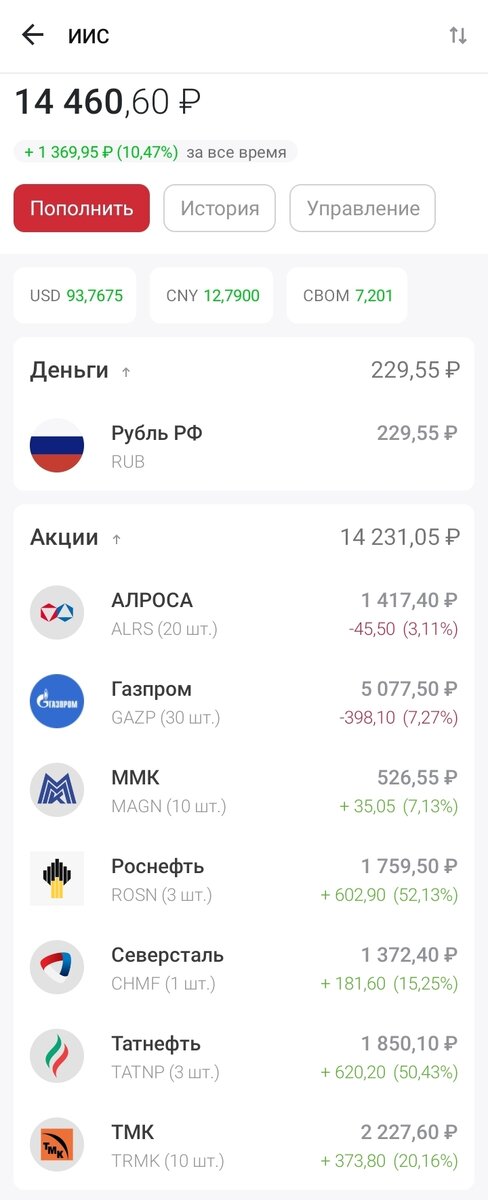 Скриншот из приложения