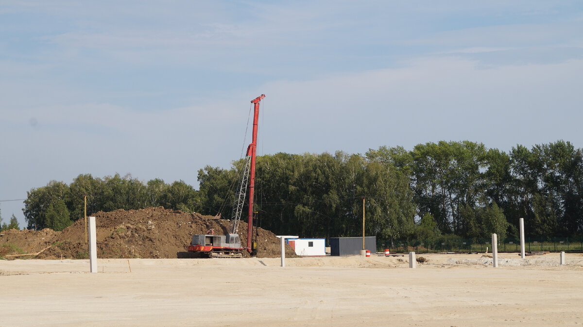 Начало забивки свайного поля