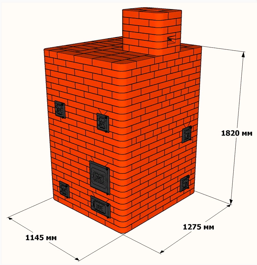 Размер печи для дома