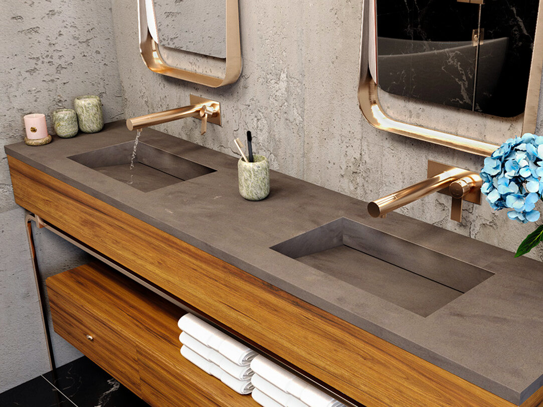 Столешница из акрила для ванной комнаты. Фото 2/15