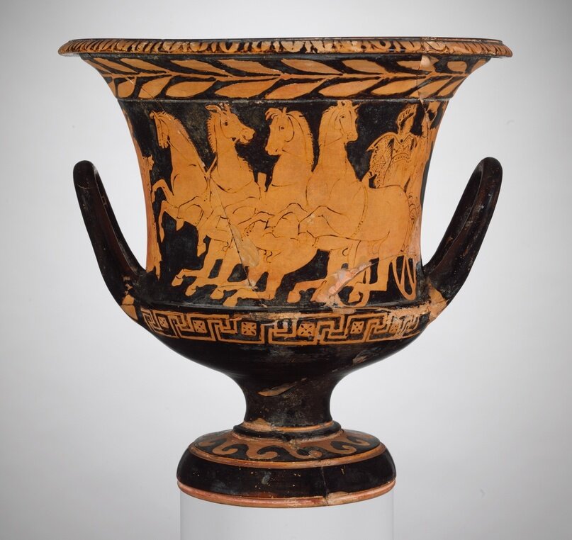Терракотовая Чаша-кратер, датируется началом IV века до н.э. Коллекция - Метрополитен музей.