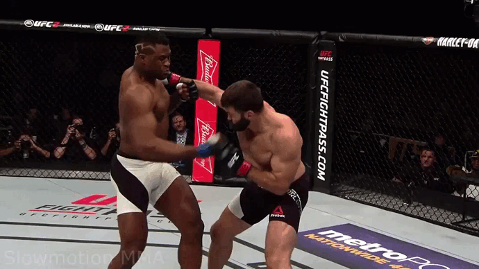 Нганну роняет бывшего чемпиона UFC Андрея Арловского 