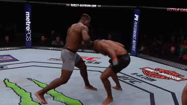 Один из самых ярких нокаутов в исполнении Нганну - под апперкот попал Алистар Оверим