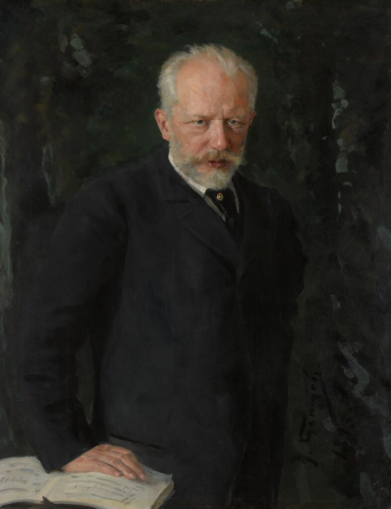 Портрет П. И. Чайковского, автор Николай Кузнецов, 1893 год.
Из собрания Третьяковской галереи, источник: https://my.tretyakov.ru/app/masterpiece/8460