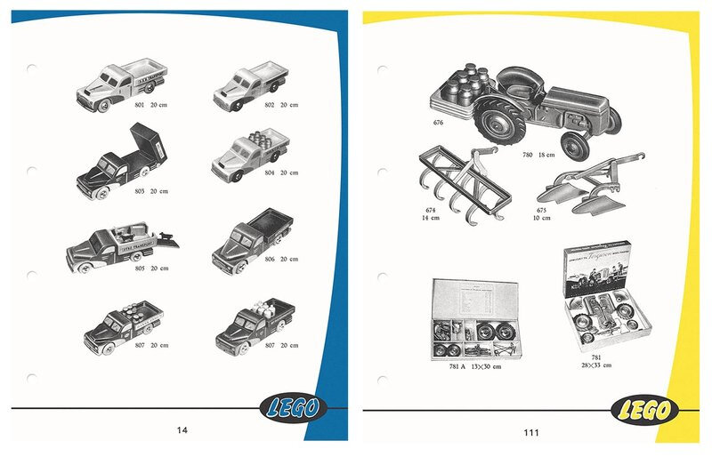 Страницы из каталога LEGO 1950 года. Эти каталоги стали предвестниками знаменитых современных ежегодников.