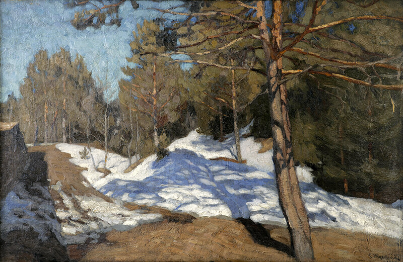 С. Ю. Жуковский. Весна. 1902. Калужский музей изобразительных искусств. Источник: https://goskatalog.ru/portal/#/collections?id=6467109