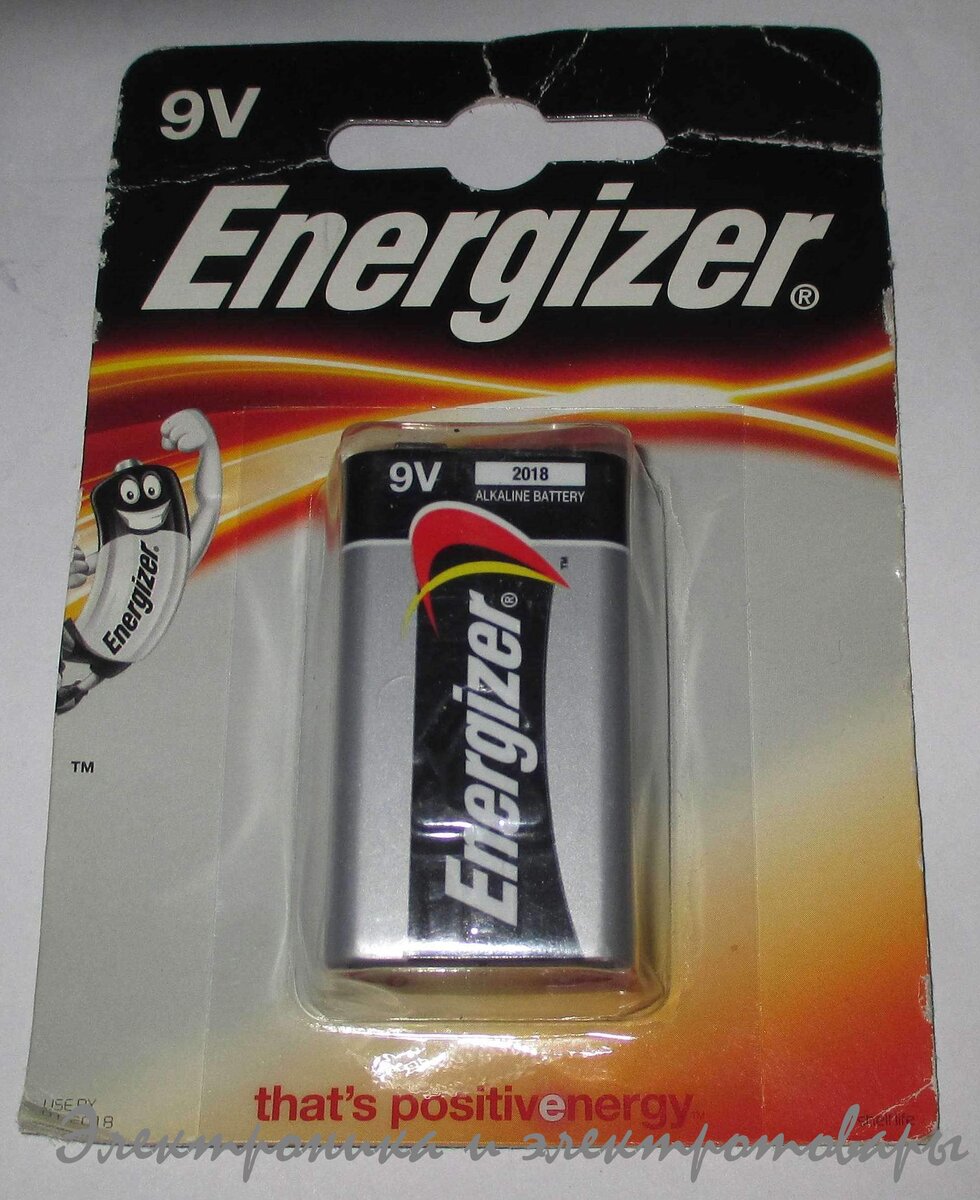 Щелочная батарейка 9V 6LR61 Energizer