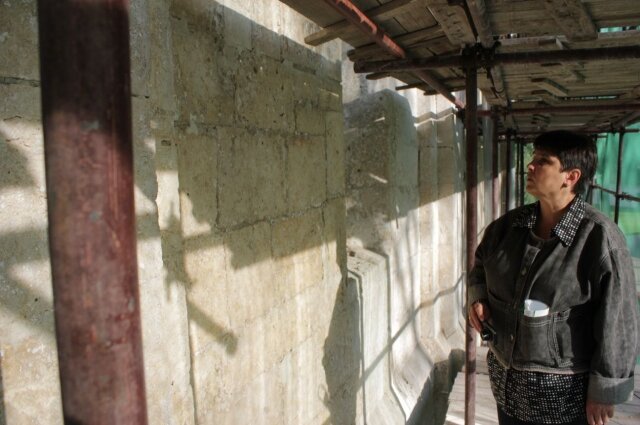    Елена Шадунц – во время реставрации собора, 2015 г. Фото: Из личного архивa/ Елена Шадунц