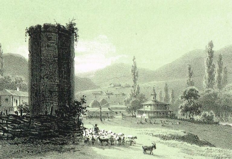 Деревня Чоргунь. Литография. Русский художественный листок №23, 1858. 