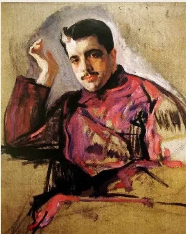 В. Серов Портрет Сергея Павловича Дягилева 1904  (не окончен) 