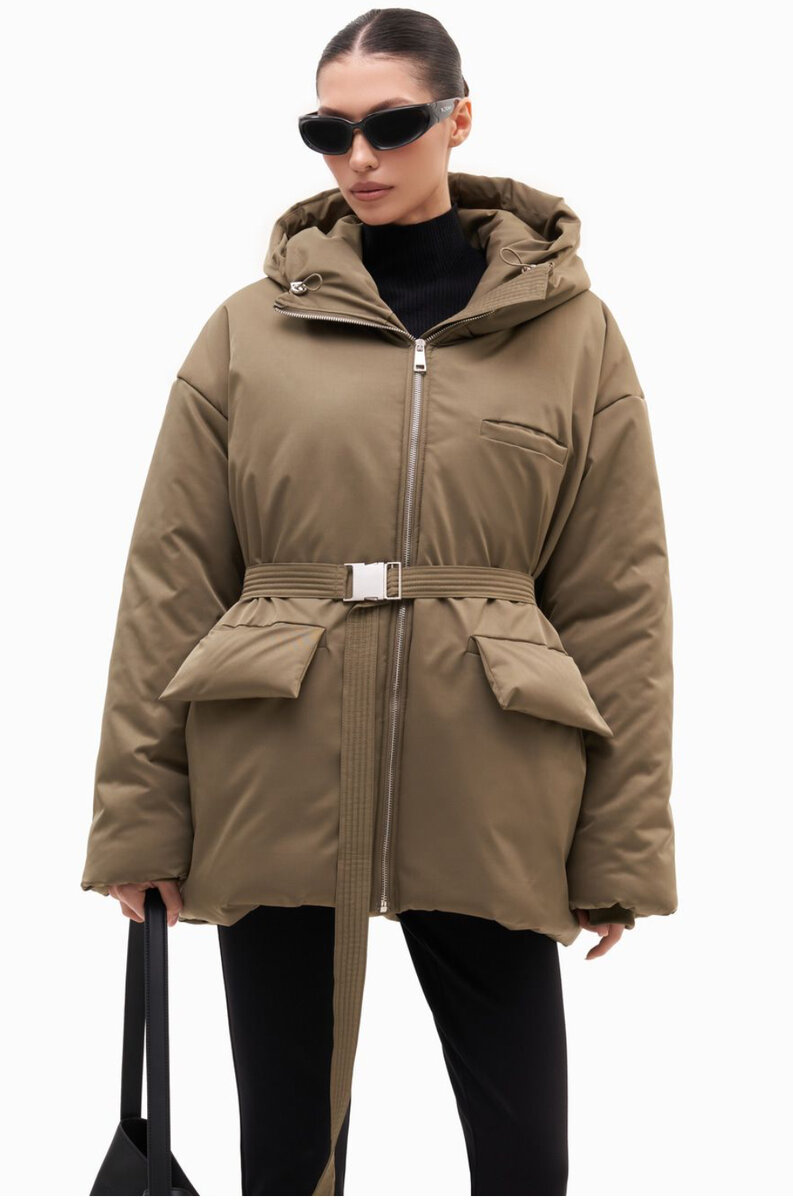 Пуховик хаки 