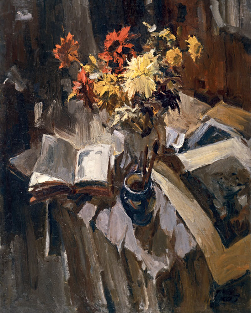 Художник Лев Александрович Русов "Натюрморт с букетом"