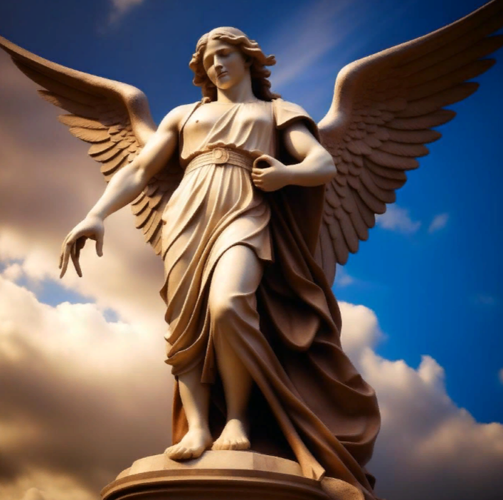 Изображение Ангела-хранителя в виде статуи.