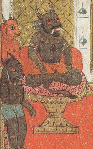 Брахмаракшасы изображаются как демоны с двумя рогами и клыками. 
Изображение: https://demonhunterscompendium.blogspot.com