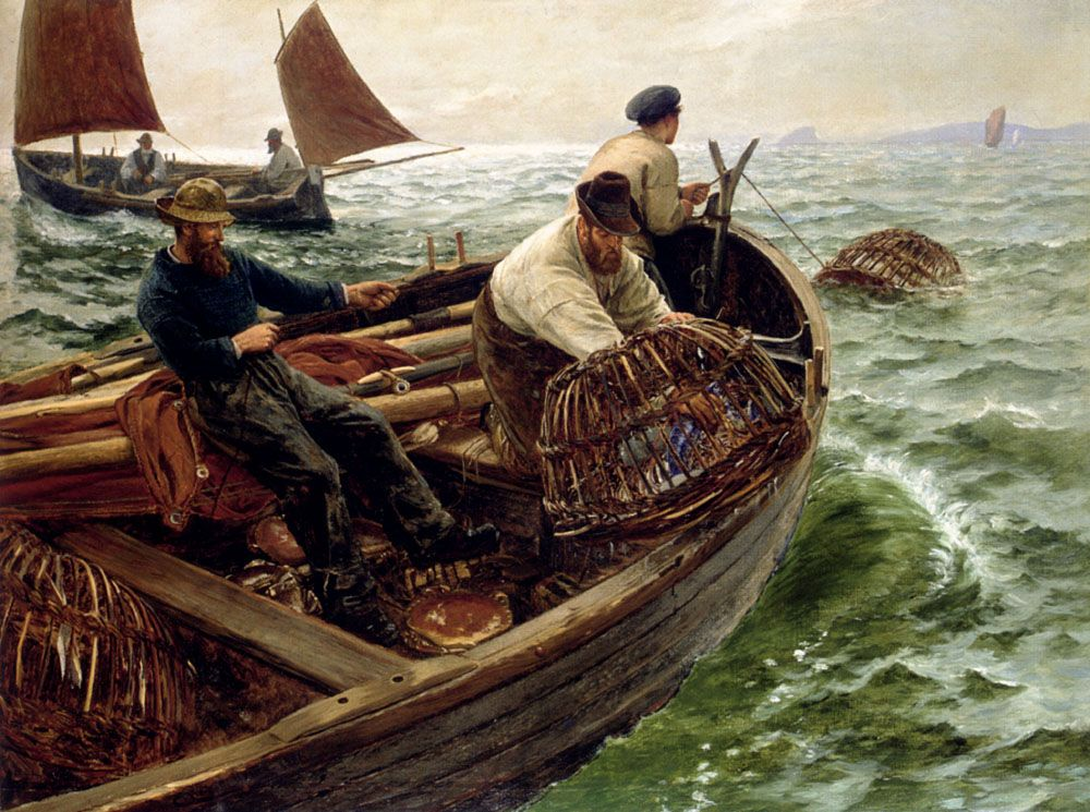 Промысел 13. Художник Charles Napier Hemy. Баркас 19 век. Куприн а. "Листригоны".