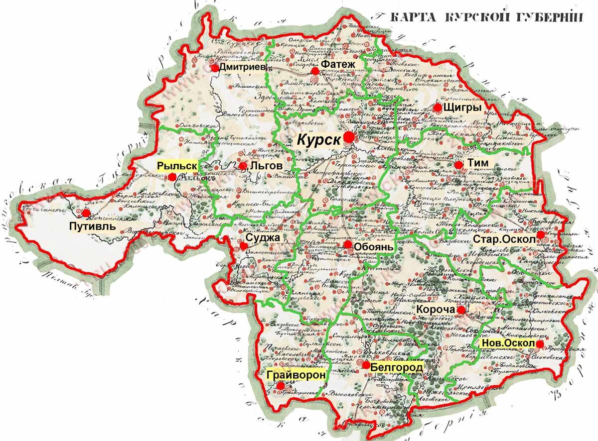 Что рядом с курской областью. Карты Щигровского уезда Курской губернии старинные. Курская Губерния уезды и волости. Карта уездов Курской губернии. Старинные карты Курской губернии.