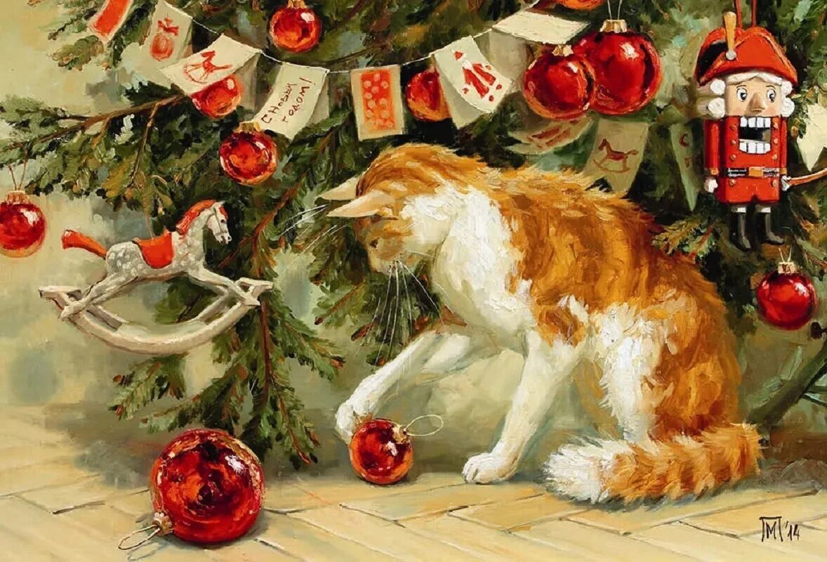 Мария Павлова. Новогодние картины, изображение из поисковой системы дзен.ру в открытом доступе