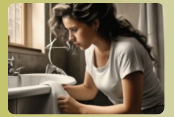 Уборка в ванной. Картинка сгенерировна ИИ "Шедеврум"