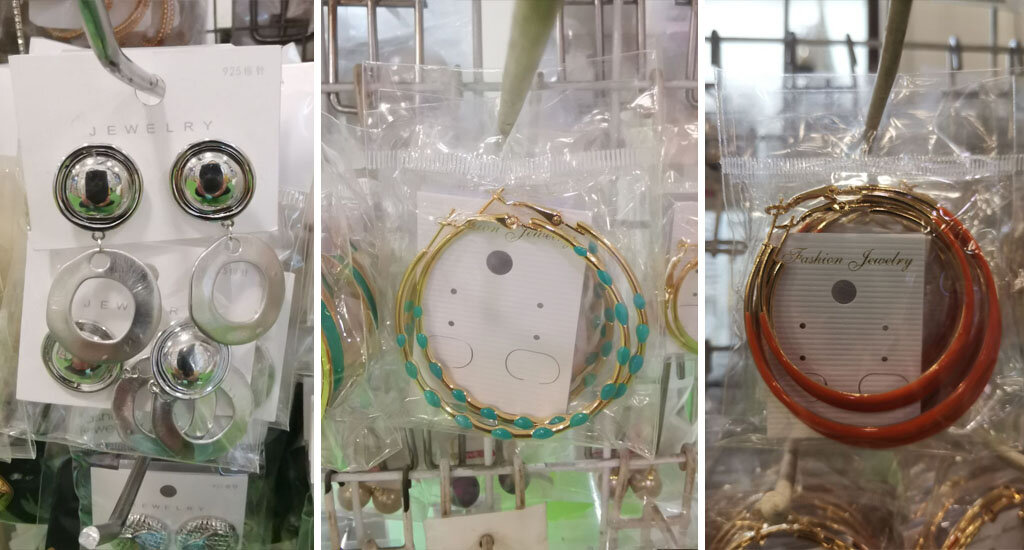 Изящные серьги кольца в разных стилях представлены в секциях 2-1-26 и 2-1-28 за 100₽