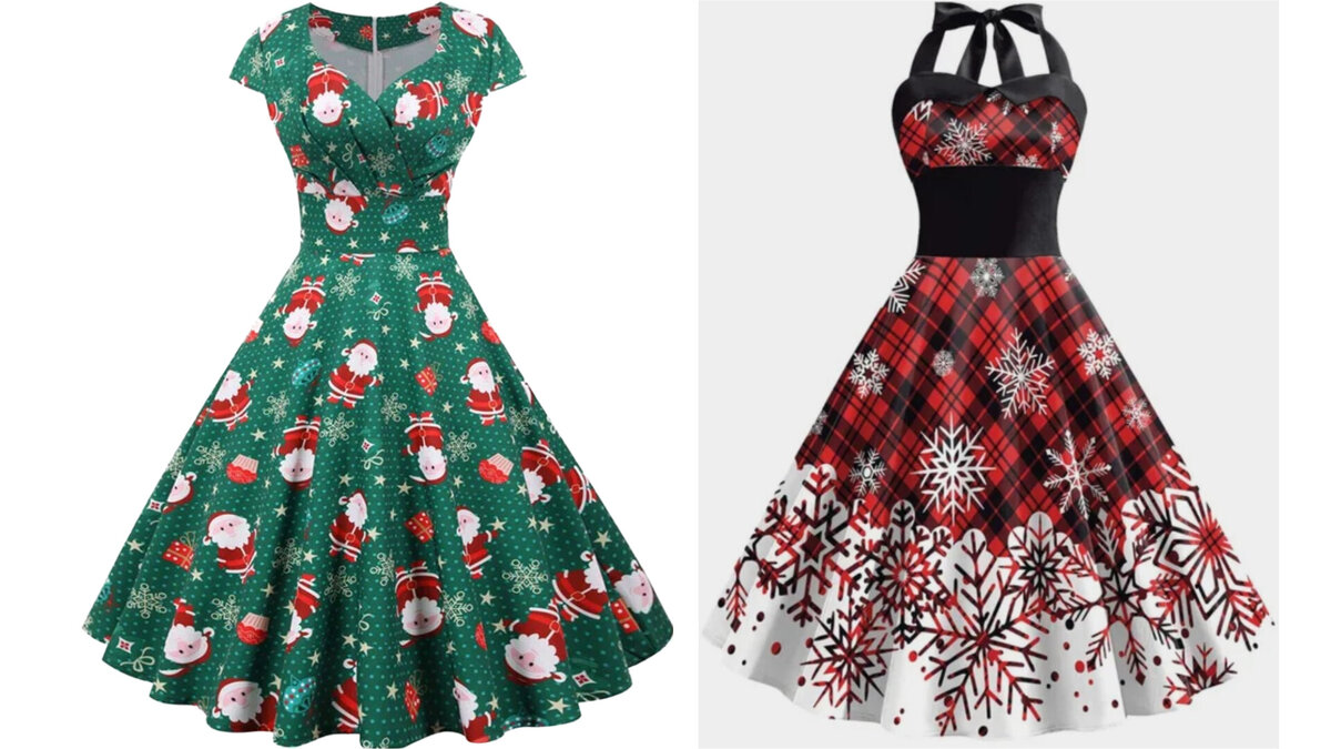 Платья с новогодним принтом, фото 1