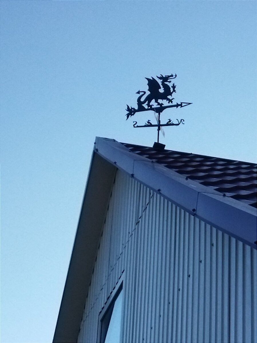 Флюгер-дракон активно вращался - ветрено!