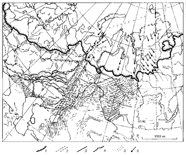 Гряды, образованные на суше потоками воды из Северо-Ледовитого океана.