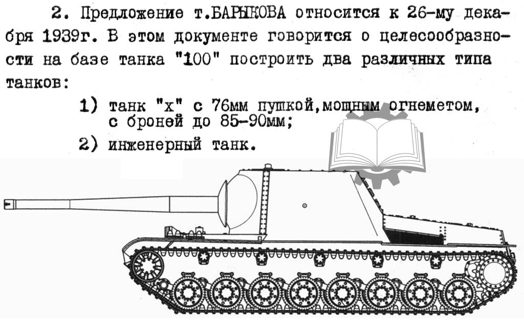 К вопросу о том, что такое на самом деле Т-100X. Схема, которую часто обозначают как Т-100Х - это ранний проект Т-100Y. В приводимом тексте он исходно "инженерный танк". А по факту завод №185 стал проектировать "истребитель ДОТ-ов".