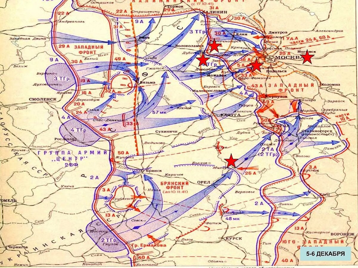 Карта боев 1942 года