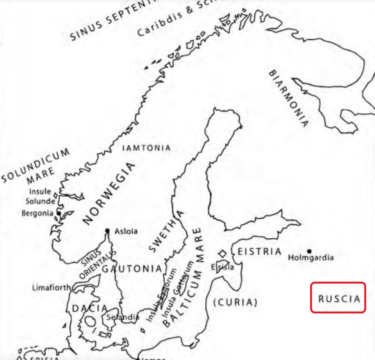Карта Европы из "Истории Норвегии"