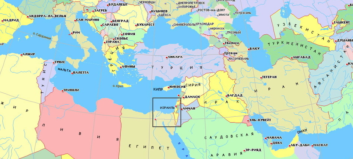 На каком материке находится ливия. Границы Израиля на карте.