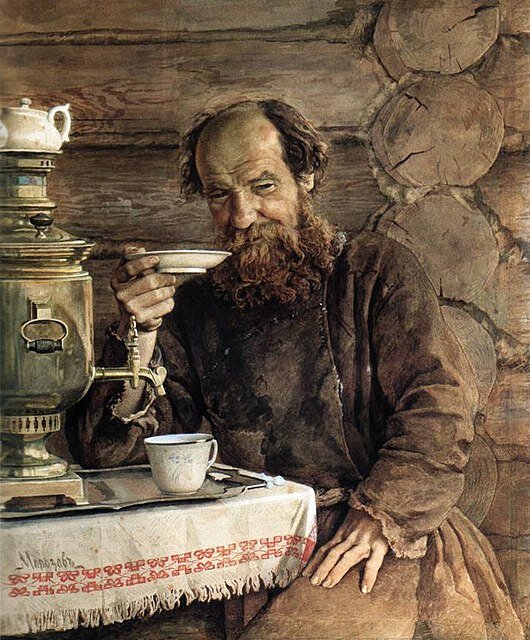 Морозов А.И. За чаепитием (1904 г) Почти "Выпьем за любовь!"