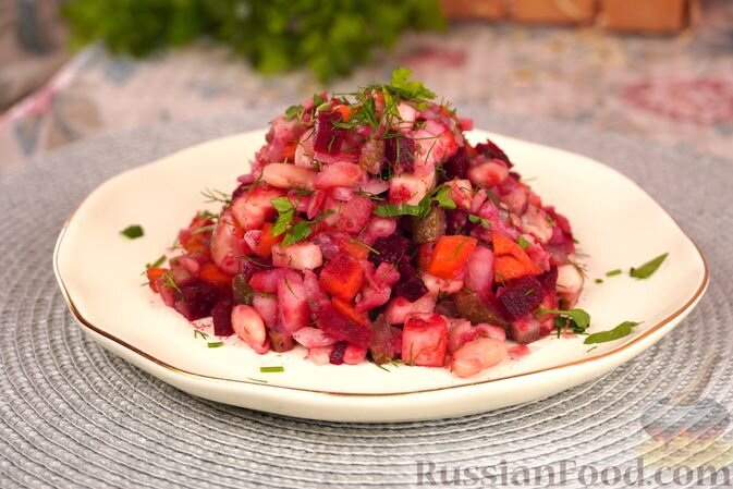 Салат с курицей, фасолью и яблоками - простой и вкусный рецепт с пошаговыми фото