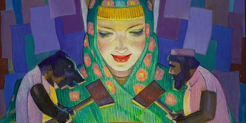 В. Корецкий. Актриса с народной игрушкой. Музейно-выставочное объединение «Манеж»