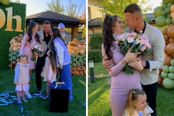 «Малыш, мы тебя очень ждём и любим!» - беременная Анастасия Костенко и футболист Дмитрий Тарасов устроили детский праздник