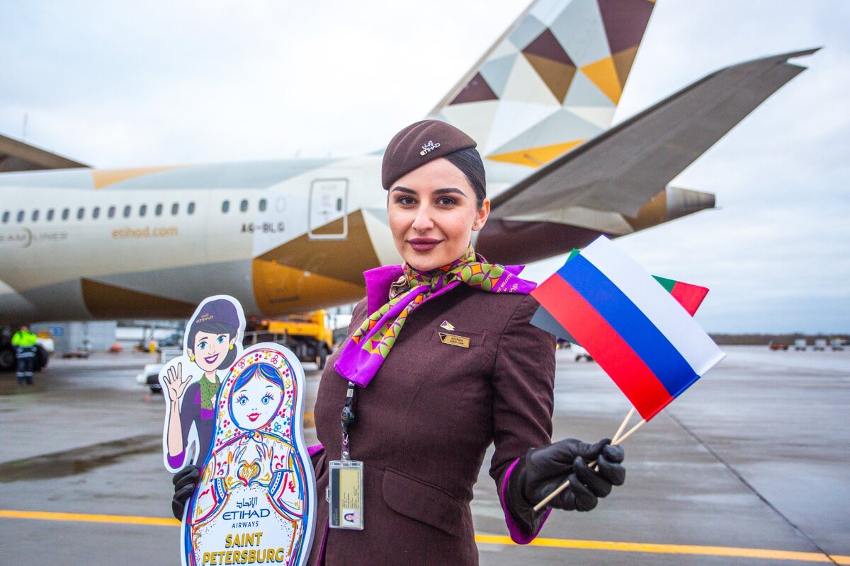 Авиакомпания Etihad Airways выполнила первый рейс из аэропорта Пулково в  Абу-Даби | Аэропорт Пулково | Дзен