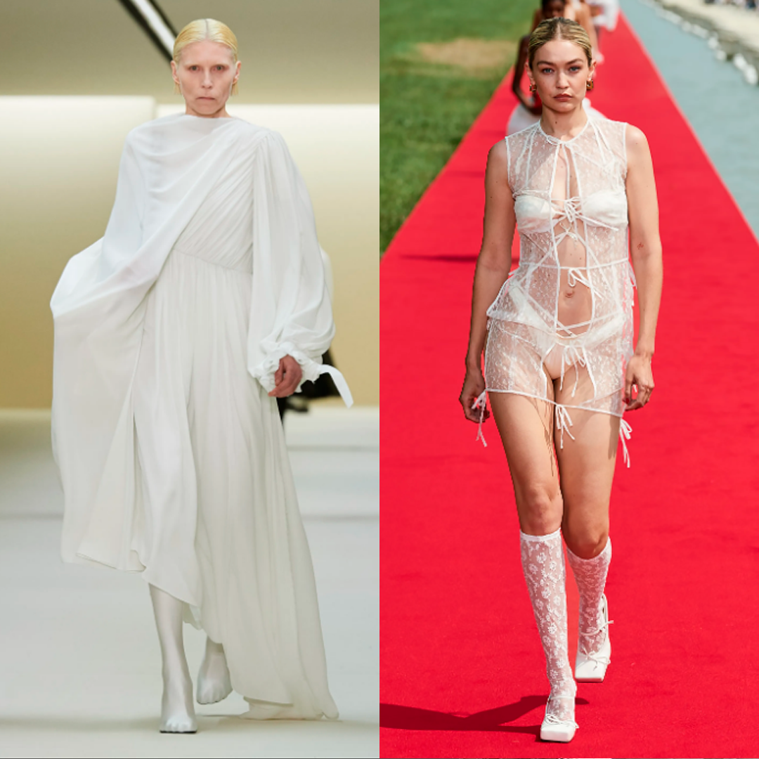 Слева: Balenciaga, Fall 2023 READY-TO-WEAR. Справа: Jacquemus, Fall 2023 READY-TO-WEAR. Источник: Vogue.com