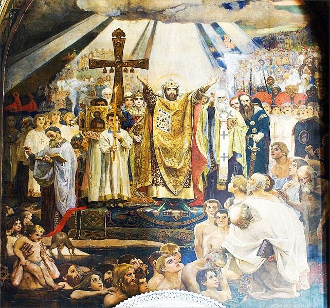Художник Васнецов В.М., картина «Крещение Руси» (1885-1896 гг.) 